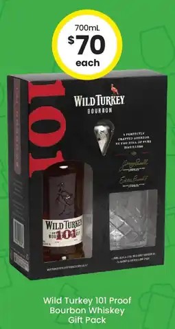 The Bottle O Wild Turkey 101 Proof Bourbon Whiskey Gift Pack offer
