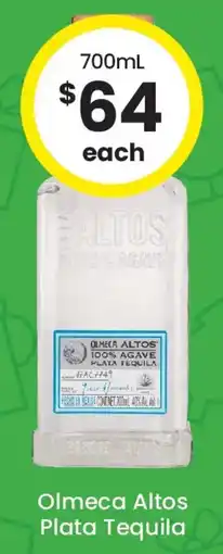 The Bottle O Olmeca Altos Plata Tequila offer