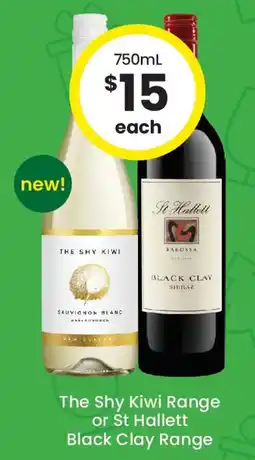 The Bottle O The Shy Kiwi Range or St Hallett Black Clay Range offer