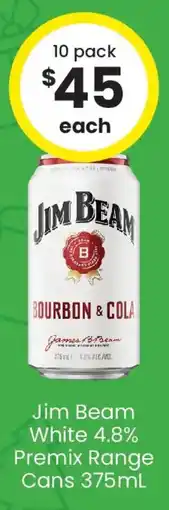The Bottle O Jim Beam White 4.8% Premix Range Cans offer