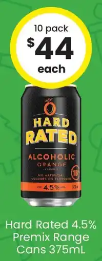 The Bottle O Hard Rated 4.5% Premix Range Cans offer