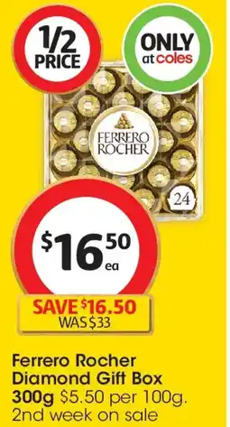 Coles Ferrero Rocher Diamond Gift Box offer