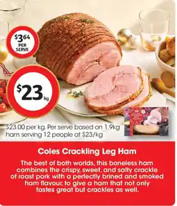 Coles Coles Crackling Leg Ham offer