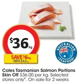 Coles Coles Tasmanian Salmon Portions Skin Off offer