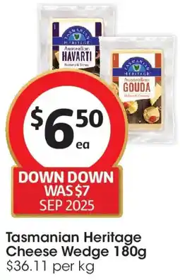 Coles Tasmanian Heritage Cheese Wedge offer
