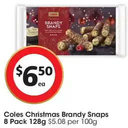 Coles Coles Christmas Brandy Snaps offer