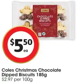 Coles Coles Christmas Chocolate Dipped Biscuits offer