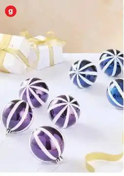 Coles Striped Baubles Assorted colours offer
