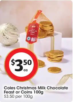 Coles Coles Christmas Milk Chocolate Feast or Coins offer