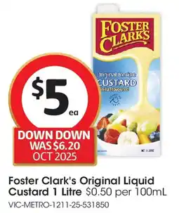 Coles Foster Clark's Original Liquid Custard offer