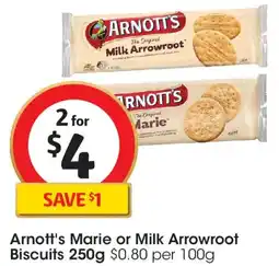 Coles Arnott's Marie or Milk Arrowroot Biscuits offer
