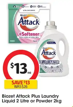 Coles Biozet Attack Plus Laundry Liquid or Powder offer