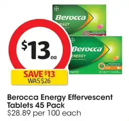 Coles Berocca Energy Effervescent Tablets offer