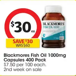 Coles Blackmores Fish Oil 1000mg Capsules offer