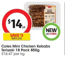 Coles Coles Mini Chicken Kebabs Teriyaki offer