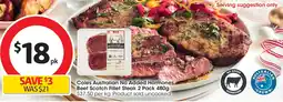 Coles Coles Australian No Added Hormones Beef Scotch Fillet Steak offer