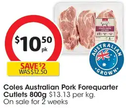 Coles Coles Australian Pork Forequarter Cutlets offer