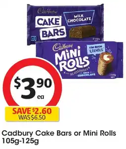 Coles Cadbury Cake Bars or Mini Rolls offer