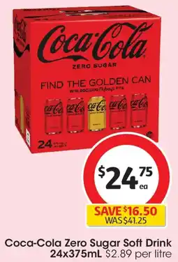 Coles Coca-Cola Zero Sugar Soft Drink offer