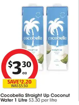 Coles Cocobella Straight Up Coconut Water offer
