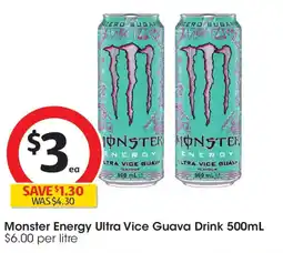 Coles Monster Energy Ultra Vice Guava Drink offer