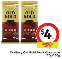 Coles Cadbury Old Gold Block Chocolate offer