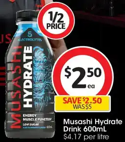 Coles Musashi Hydrate Drink offer