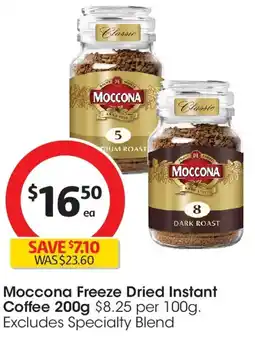 Coles Moccona Freeze Dried Instant Coffee offer