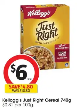 Coles Kellogg's Just Right Cereal offer