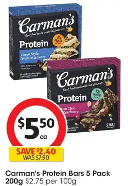Coles Carman's Protein Bars offer