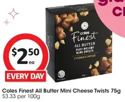 Coles Coles Finest All Butter Mini Cheese Twists offer