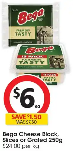 Coles Bega Cheese Block, Slices or Grated offer