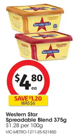 Coles Western Star Spreadable Blend offer