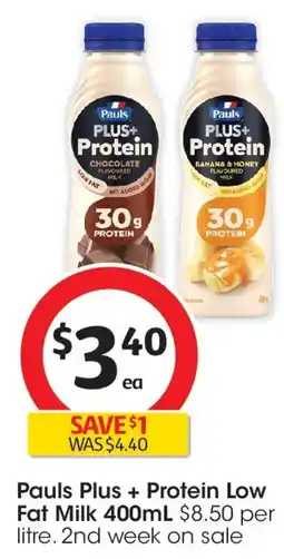 Coles Pauls Plus + Protein Low Fat Milk offer