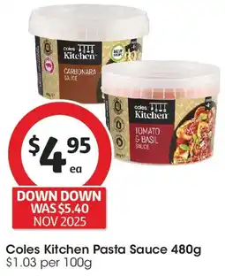 Coles Coles Kitchen Pasta Sauce offer