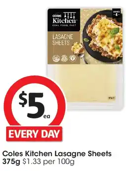Coles Coles Kitchen Lasagne Sheets offer