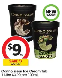 Coles Connoisseur Ice Cream Tub offer