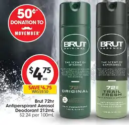Coles Brut 72hr Antiperspirant Aerosol Deodorant offer