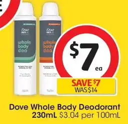 Coles Dove Whole Body Deodorant offer