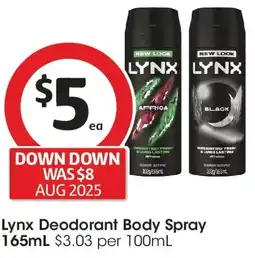Coles Lynx Deodorant Body Spray offer