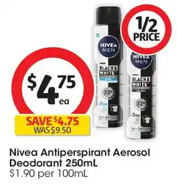 Coles Nivea Antiperspirant Aerosol Deodorant offer