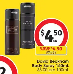 Coles David Beckham Body Spray offer