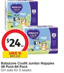 Coles BabyLove Cosifit Jumbo Nappies offer