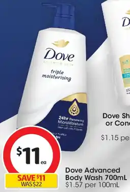 Coles Dove Advanced Body Wash offer