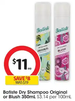 Coles Batiste Dry Shampoo Original or Blush offer