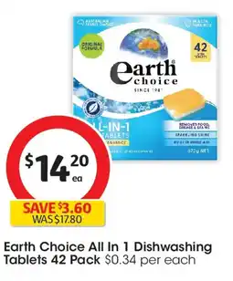 Coles Earth Choice All In 1 Dishwashing Tablets offer
