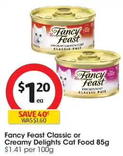 Coles Fancy Feast Classic or Creamy Delights Cat Food offer