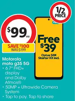 Coles Motorola moto g35 5G offer