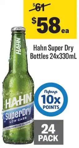 Coles Hahn Super Dry Bottles offer