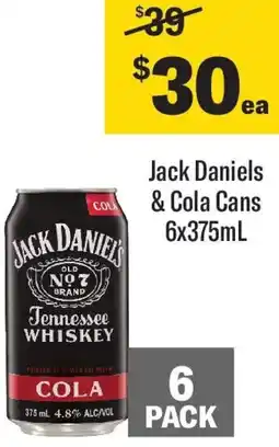 Coles Jack Daniels & Cola Cans offer